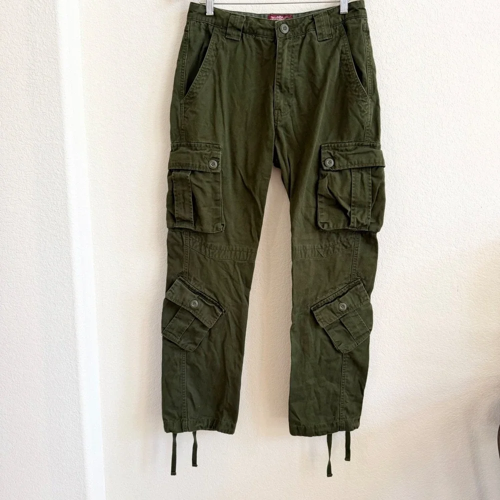 Matchstick Mens‎ Olive Green Multi Pocket Cargo Pants 32x29 Military Tactical